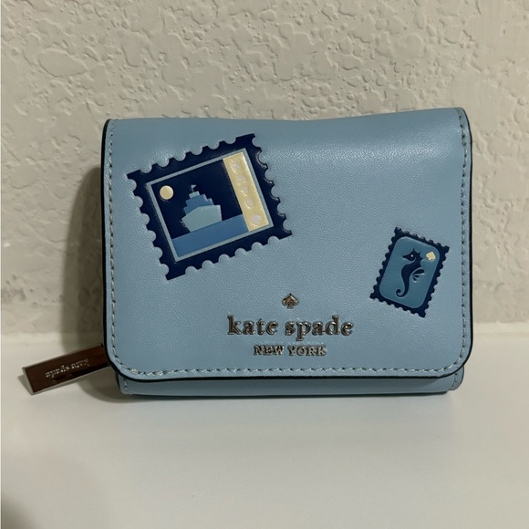 kate spade Handbags - Like new Kate Spade Trifold Wallet Bon Voyage Blue